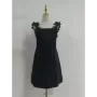 TWOTWINSTYLE-vestidos elegantes con cremallera empalmada para mujer, vestido sin mangas liso con cuello cuadrado, Espalda descub