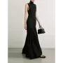 TWOTWINSTYLE-vestido de cuello alto sin espalda para mujer, traje de cintura alta, ajustado, adelgazante, estilo femenino