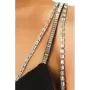 JUNE LIPS-vestido de noche negro con diamantes de imitación para mujer, ropa Sexy con cuello en V y Espalda descubierta, para di