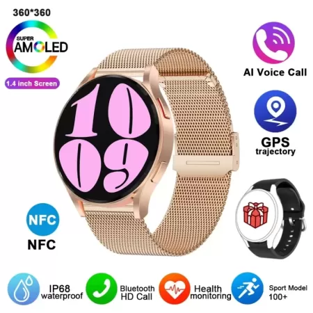 Reloj inteligente 6 Pro para hombre y mujer, Smartwatch deportivo con llamadas, Bluetooth, control del ritmo cardíaco, Dial pers