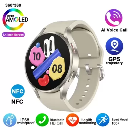 Reloj inteligente deportivo para hombre y mujer, pulsera con llamadas, Bluetooth, HD, AMOLED, llamadas de voz, NFC, GPS, para Sa