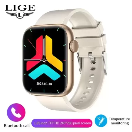 LIGE-Reloj inteligente con pantalla táctil para Mujer, accesorio de pulsera resistente al agua con Bluetooth, seguimiento de act