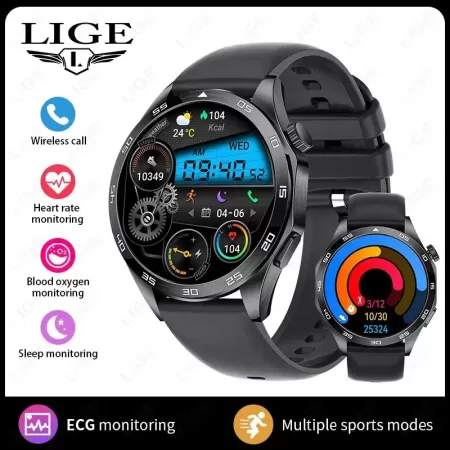 LIGE-reloj inteligente GT4 Pro para hombre, accesorio de pulsera resistente al agua IP67 con llamadas, Bluetooth, ECG, Monitor d