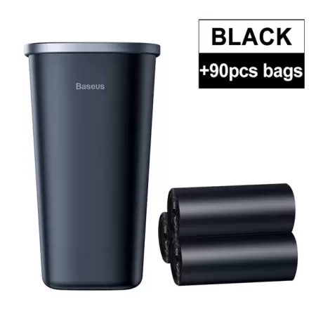 Baseus-Mini cubo de basura para coche, cubo de basura automático, cesta de basura, organizador para escritorio, accesorios