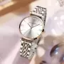 Reloj de pulsera de cuarzo de acero inoxidable para mujer, elegante reloj de pulsera de esfera redonda Simple, movimiento japoné