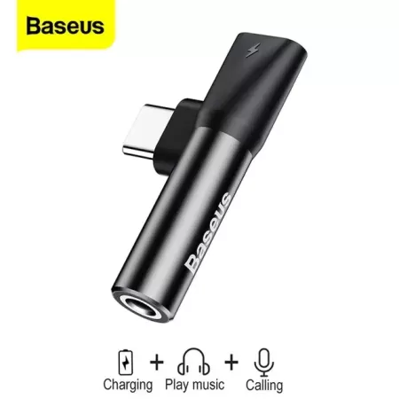 Baseus-Adaptador USB tipo C a Jack de 3,5mm, divisores de Audio para Xiaomi Mi 9, 8, Huawei Mate 30, P30 Pro, OTG, USB-C