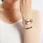 Reloj de pulsera de cuarzo de acero inoxidable para mujer, elegante reloj de pulsera de esfera redonda Simple, movimiento japoné