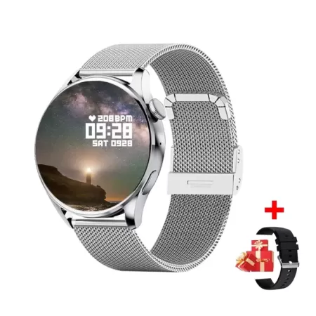 LAXASFIT-reloj inteligente para hombre y mujer, pulsera con Bluetooth, llamadas, mensajes, alerta, pantalla HD, Monitor de ritmo