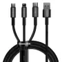 Baseus-Cable USB tipo C 3 en 1 para móvil, Cable de datos Micro USB para iPhone 12 Pro Max, Samsung, xiaomi, USBC