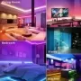 Tira de luces LED RGB impermeable, controlador WIFI, música, cinta de lámpara Flexible que cambia de Color para decoración de ha