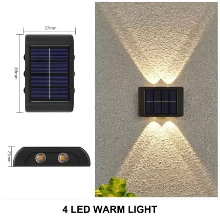 Lámpara Solar Led impermeable para exteriores, iluminación luminosa hacia arriba y hacia abajo para jardín, balcón, patio, decor