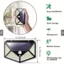 Lámpara LED Solar de pared para exteriores, foco luminoso de 4 lados con Sensor de movimiento, inducción humana, impermeable, pa