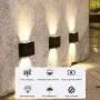 Lámpara LED de pared alimentada por energía Solar, luz LED impermeable para exteriores, iluminación luminosa hacia arriba y haci