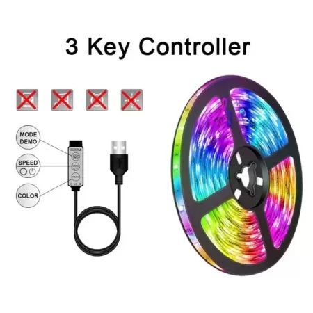 Tira de luces LED USB 5050 RGB, lámpara Flexible con Control por aplicación, cinta de luces de diodo para sala de juegos, retroi