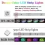 Tira de luces LED WS2812B, cinta Flexible con Bluetooth, USB, Control por aplicación, cambia de Color, 5050 RGB, retroiluminació