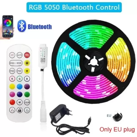 Tira de luces LED RGB con Control por WiFi, cinta de luz con sincronización de música, cambio de Color, iluminación de decoració