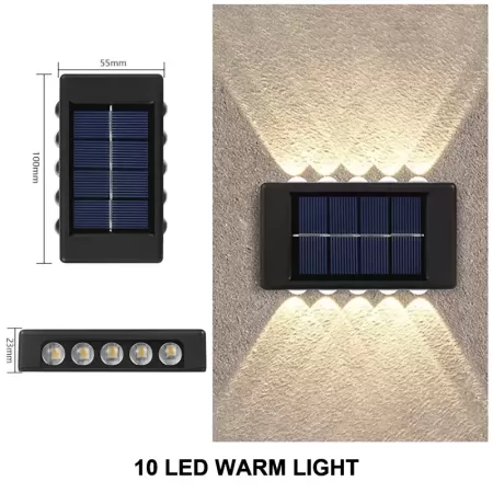 Luz LED Solar para exteriores, iluminación impermeable de pared para patio, calle, paisaje, decoración de jardín, lámpara de par