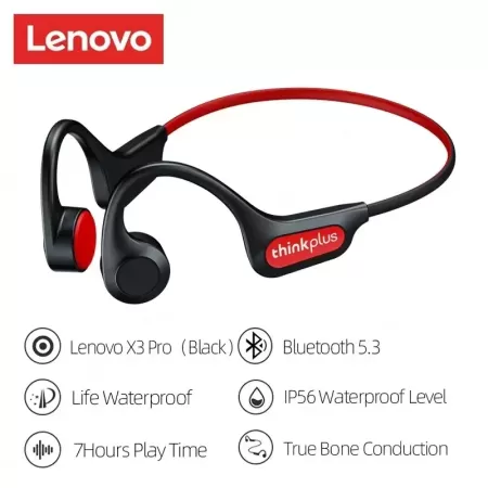 Lenovo-auriculares inalámbricos de conducción ósea