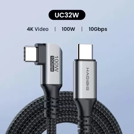 Hagibis-Cable USB tipo C en 90 grados