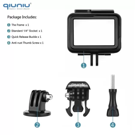 QIUNIU-carcasa protectora para GoPro 7, 6, 5