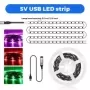 Tira de luces LED de retroiluminación para TV, luces de colores RGB, alimentadas por USB, RGB5050, para televisor de 24-60 pulga