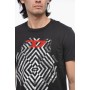 DIESEL - Polera negra con estampado frontal | Talla S