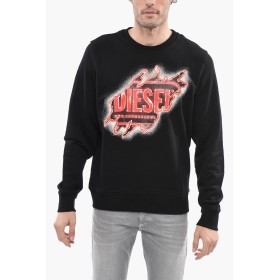 DIESEL - Poleron negro con estampado | Talla M