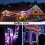 Guirnalda de luces LED solares para exteriores, guirnalda de decoración de jardín impermeable, 8 modos, alambre de cobre, luz pa