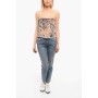 DIESEL - Top transparente T-Celeste con detalles de terciopelo | Talla S