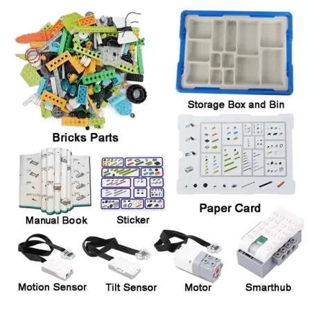 Juego de bloques de construcción de robótica WeDo 280, piezas de piezas, Compatible con 2,0 Scratch 45300, juguetes educativos D