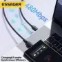 Essager-Cable USB tipo C de carga rápida, 100W