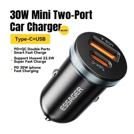 Essager-cargador USB tipo C de 30W para automóvil