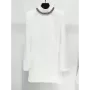 Vestido Blanco Corto De Manga Dividida Con Collar