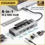 Essager-Hub USB 8 en 1 con almacenamiento de disco