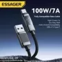 Essager-Cable USB tipo C de carga rápida, 100W