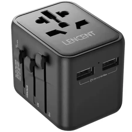 LENCENT adaptador de viaje con 2 puertos USB