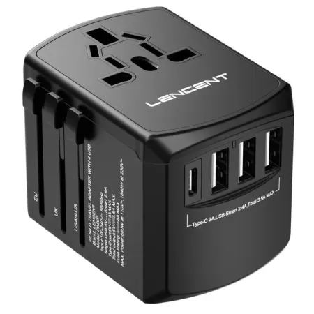 LENCENT-Adaptador cargador con puertos USB