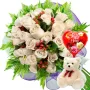 RAMO DE 24 ROSAS BLANCAS MÁS GLOBO DÍA DE LA MADRE Y PELUCHE