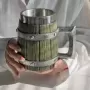 Taza de cerveza de estilo vikingo, vaso de café de acero inoxidable de resina 3D, vaso de Metal de doble pared, jarra térmica, 2