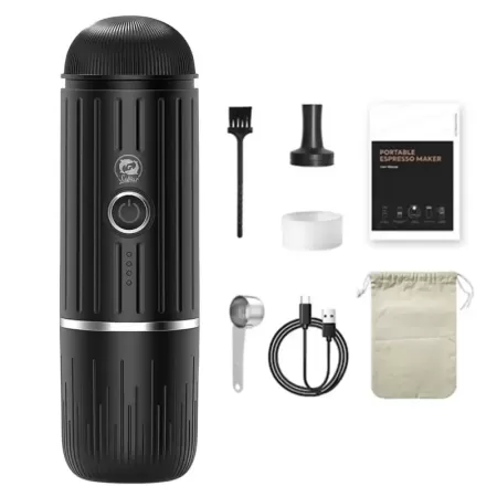 Cafetera eléctrica portátil para senderismo, máquina de Espresso Compatible con cápsulas y cápsulas de café molido, 2 en 1