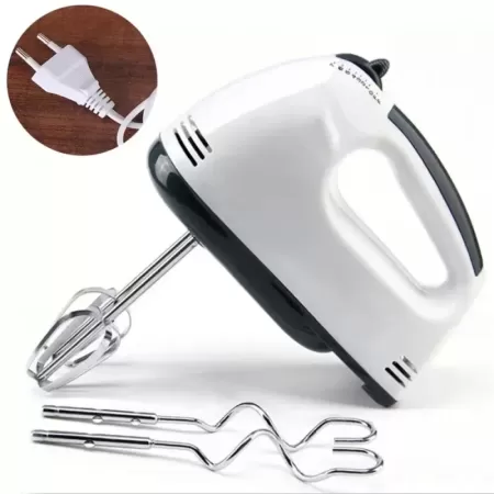 Batidor de huevos eléctrico de mano, mezclador de masa para hornear pasteles, pan, cocina, 7 velocidades