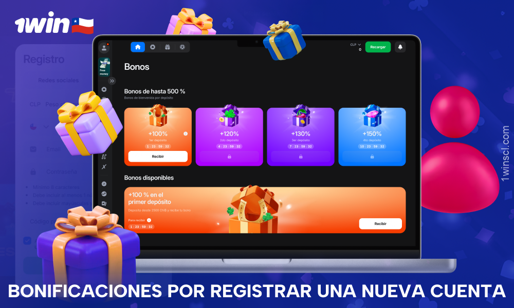 Los nuevos usuarios de 1Win Chile reciben un bono de hasta +500% en sus cuatro primeros depósitos