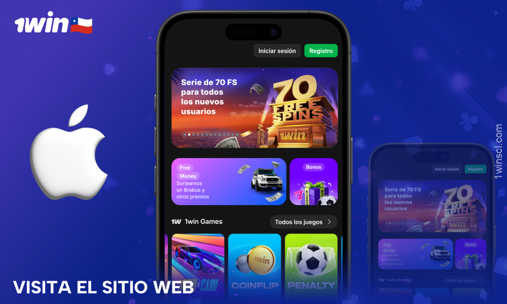 Visita el sitio web de 1Win Chile para descargar la app para iOS